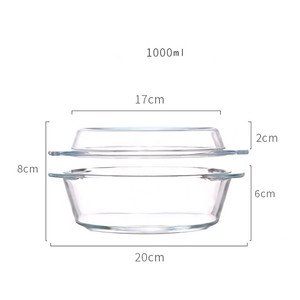 Oven Microwave Safe Glass Cookware High <strong>Borosilicate</strong> Glass <strong>Bowl</strong> <strong>with</strong> <strong>Lid</strong> Heat Resistant Soup <strong>Bowl</strong> Glass Salad <strong>Bowl</strong> - Product Image 5