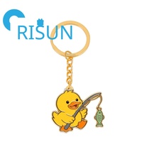 Porte-clés en émail 3D personnalisé en métal, motifs Canard colvert, Oie, Canardon, Poisson de bassin, Animal de ferme, Oiseau aquatique, vente en gros