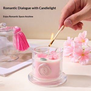 Luxury Mini Glass Cover Smokeless Scented Candle <b>Cup</b> Handmade Aroma Gift Souvenir - Product Image 2