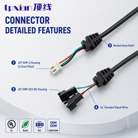 Kabel Harness Konektor Rakitan Kustom XHP 2P Dual SMP-02V-BC Inti Tembaga PVC Pitch 2.5mm 36V Panjang 1m Layanan OEM ODM
