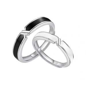 <span class=keywords><strong>Aniversario</strong></span> <span class=keywords><strong>regalos</strong></span> especiales boda a juego negro ajustable pareja anillos conjunto para parejas hombres y mujeres - Product Image 1