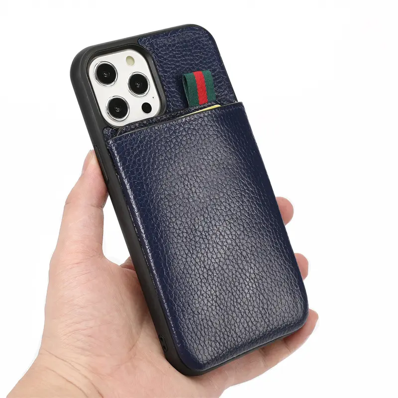 Suitable for iphone 13 leather wallet card mobile phone holster drawstring split card pocket wallet mobile phone case