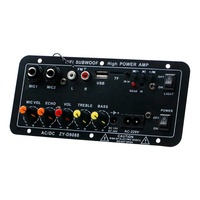LDZS Ventes Chaudes Amplificateur BT AC220V 12V 24V Mono Subwoofer Amplificateur Double Microphone Karaoké pour Haut-Parleurs de 6 à 12 Pouces
