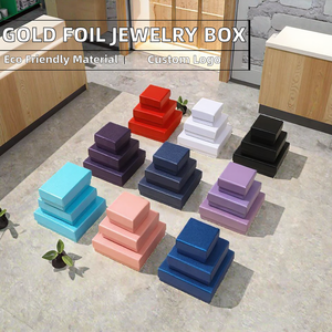 Boîtes cadeaux rigides recyclables multicolores pour bijoux, avec doublure en éponge, 3 tailles, petit emballage en papier rigide pour bagues, boucles d'oreilles, colliers - Product Image 2