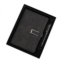 Ensemble cadeau de carnet en cuir PU et papier PP écologique avec logo personnalisé, stylo en métal, coffret cadeau promotionnel d'entreprise