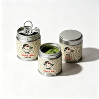 Boîte en fer blanc de 30g pour Matcha avec couvercle hermétique à anneau de traction, emballage anti-humidité pour café, thé, protéines, poudre d'UBE, avec étiquette autocollante personnalisée