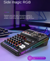 Console de mixage audio 5 canaux BHA AP05 avec 99 DSP, éclairage RGB, interface Type C pour connexion téléphone/PC, idéale pour le DJing, le streaming en direct et l'enregistrement