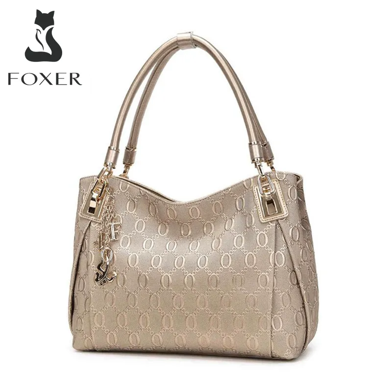 Foxer bolsa feminina de couro, bolsa feminina feita em couro de vaca, de ombro, de alta qualidade