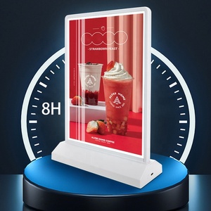 Exhibidor de Carteles LED Ultra Delgado de Doble Cara, Recargable, A4, para Interiores, de Escritorio, para Menús - Product Image 2