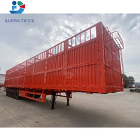 Nouvelle semi-remorque porte-équipages 6 essieux 60T en acier pour le transport de marchandises en vrac et de bétail avec système de freinage, modèle 2025, en promotion