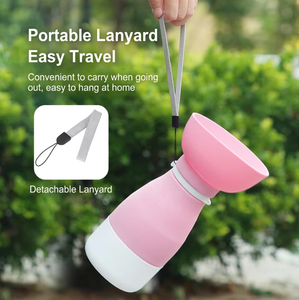 Botella de Agua Plegable de Silicona de 600ml para Mascotas, para Viajes, Senderismo, con Compartimento para Comida - Product Image 3