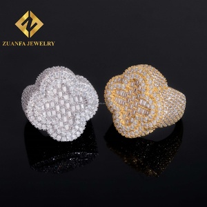 GRA Certificated Fully Iced Out Diamond Hip Hop <b>Rings</b> 925 <b>Silver</b> Gold Plated Moissanite Cross <b>Ring</b> Custom <b>Rings</b> for <b>Men</b> - Product Image 3