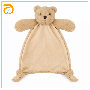Simpatico Orsacchiotto di Peluche con Copertina di Sicurezza |   Giocattolo Morbido per Neonati |   Regalo Perfetto per Baby Shower e Neonati - Product Image 1
