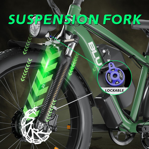 Bicicleta de Montaña con Llantas Gruesas de 26 Pulgadas, Motor sin Escobillas de 2000w, Batería de Litio de 750wh, Frenos de Disco Hidráulicos para Adultos F1 - Product Image 4