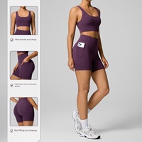 Shorts de yoga moulants et respirants à séchage rapide pour femmes, extensibles dans 4 directions, taille haute, effet gainant abdominal, ensemble de sport 2 pièces