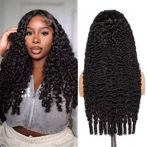 <span class=keywords><strong>Perruque</strong></span> <span class=keywords><strong>Lace</strong></span> Front en Cheveux Humains Vierges Bruts Birmans, Courte, avec Raie Profonde, Style Jerry Curly et Kinky Curly - Product Image 1