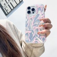 Coque de téléphone pour iPhone 17 Pro Max, motif plume de gazelle IMD rose avec nœud et perles, design créatif pour fille
