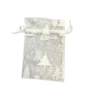 Sac de Noël en <span class=keywords><strong>organza</strong></span> exquis, sacs cadeaux à cordon, <span class=keywords><strong>organza</strong></span> <span class=keywords><strong>blanc</strong></span> pour bijoux - Product Image 6