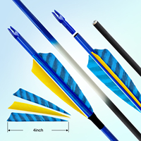 Flèches de tir à l'arc Reegox ID6.2mm en carbone pur avec pointes en acier, plumes de dinde naturelles de 4 pouces, équipement de chasse pour arc recurve