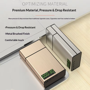 Nouvelle boîte à verrouillage temporisé avec gravure <span class=keywords><strong>laser</strong></span> pour cigarettes, en métal, capacité de 20 pièces, pour aider à arrêter de <span class=keywords><strong>fumer</strong></span> - Product Image 2