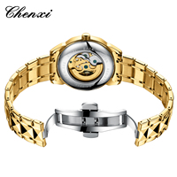 Chenxi 8899 montre mécanique en or de luxe pour hommes cadran à motif Dragon Unique avec bracelet en acier inoxydable doré cadeau de mariage