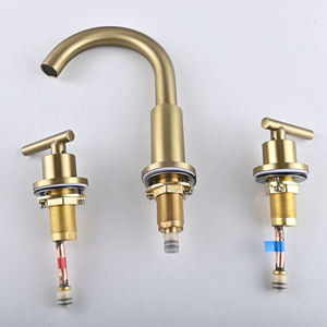 Modern Gold Chrome Brass Split Faucet with Dual Handles for Hot and Cold Sanitary Ware Single Handle Hand Wash Basin Faucet - Product Image 6