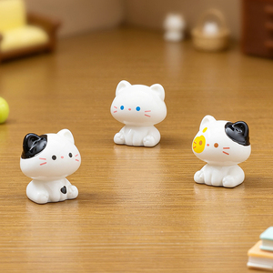 Figurine en résine de chaton vache laitière siamoise assise mignonne, accessoire de décoration DIY charmant et ornement de bureau - Product Image 4