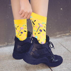 ถุงเท้าวัยรุ่นเซ็กซี่สำหรับเด็กผู้หญิงถุงเท้าแฟชั่นผ้าคอตตอนใส่สบายสไตล์ญี่ปุ่นมีความสุข - Product Image 4