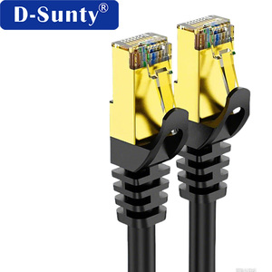 Câble Ethernet Cat7 BC 1M 3M 5M 10M 15M, câble réseau LAN Cat 7 plaqué or RJ45 28AWG SFTP noir, cordon de raccordement 8P8C ROHS - Product Image 6