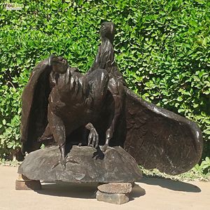 Statue de faucon en bronze grandeur nature, sculpture extérieure, grande œuvre <span class=keywords><strong>d</strong></span>'art de jardin, statue <span class=keywords><strong>d</strong></span>'oiseau de proie en métal, <span class=keywords><strong>d</strong></span>écoration de patio extérieur - Product Image 4