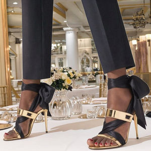 2024 personnalisé usine nouveau Design grande taille fête femmes talons hauts mode cheville Wrap à bretelles Banquet chaussures sandales mode - Product Image 4