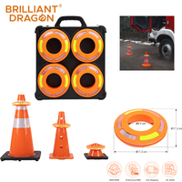 6/7/8 Pack Feux de signalisation de sécurité rechargeables RGB pour le contrôle de la circulation routière, lumière de cône de circulation LED synchronisée portable