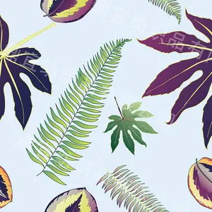 卸売織り無地絶妙な異なるスタイル (13パターン) 熱帯植物パターン印刷生地衣類、バッグ、電気ショック療法