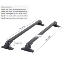 Barres transversales de toit universelles en alliage de 110 cm (43 pouces) pour berline avec 2 serrures, capacité de charge de plus de 150 kg