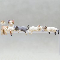 Figura decorativa de resina de gato en miniatura para bordes de tazas, escritorios de computadora y salpicaderos de coche, al por mayor