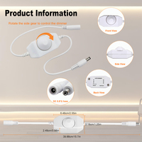 ESann DC12V Interrupteur à bouton LED blanc, variateur manuel, bande lumineuse monocolore, contrôleur rotatif COB SMD, ROHS, charge maximale 72W