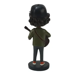 Figurine de guitare bobblehead en résine personnalisée, figurine d'art, décoration personnalisée, figurine en résine artisanale, ornement souvenir