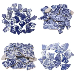 Mejor Venta de porcelana arte Irregular a granel roto Diy mosaico piezas de cerámica azulejos artesanales