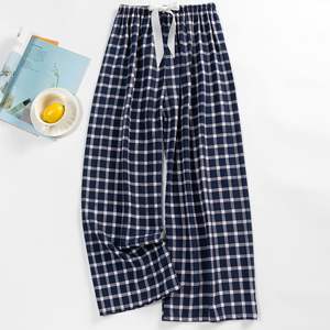 Popeline Pyjama Pantalon Femmes D'été Tartan <span class=keywords><strong>Plaid</strong></span> Convient Porter À L'extérieur Anti-Moustique Grande Taille Maison Pantalon - Product Image 2