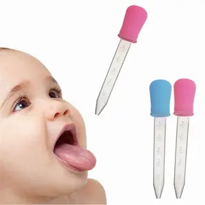 Petit compte-gouttes en plastique de Silicone transparent de 5ml, Pipette d'alimentation pour fournitures de laboratoire scolaires, alimentation de médicaments pour enfants et bébés