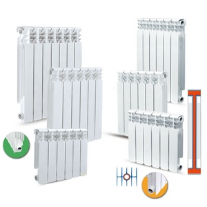Radiatore in <span class=keywords><strong>Alluminio</strong></span> Pressofuso a 3 Alette per Riscaldamento Centralizzato a Parete, 500 Centrali, 3 Finestre, con Raccordi e Guarnizioni - Product Image 5