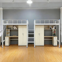 Lit mezzanine de jeu de qualité supérieure, moderne, gain de place, taille extra-large, avec bureau informatique intégré pour salle de jeux adulte