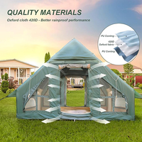 Tente de camping gonflable portable imperméable BOTEEN pour le glamping en plein air, tissu Oxford 420D, quatre saisons, deux chambres, salon