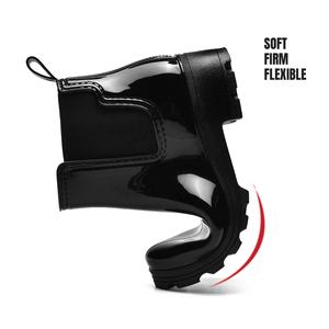 YL8558 haute qualité noir léger en gros imperméable à l'eau mode dames femmes PVC cheville chaussures de pluie bottes - Product Image 5