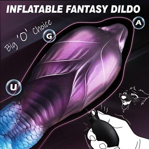 Dildo a nodo spesso a forma di mostro alieno con ventosa, plug anale gonfiabile fantasy, dildo a forma di cavallo con spessore regolabile per donne - Product Image 3