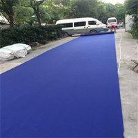 Tapis bleu en feutre non tissé jetable pour la décoration de sols d'événements de mariage, tailles personnalisées, plusieurs couleurs disponibles, antidérapant, lavable