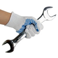 Guantes de PVC Antideslizantes con Puntos, Forro de Algodón, Flexibles y Absorbentes del Sudor para Instrumentos e Inspección de Calidad