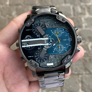 Montre de luxe à quartz pour hommes Montre de sport classique multifonction en acier inoxydable et <span class=keywords><strong>cuir</strong></span> - Product Image 6