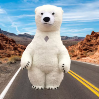 Costume de mascotte en fourrure longue Efun, costume gonflable d'ours polaire pour adulte, costume de cosplay personnalisé, costume gonflable d'ours polaire publicitaire