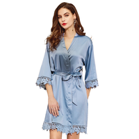 FUNG 3031 Nouvelle collection printemps, robe kimono sexy pour femme, ensemble respirant, longueur genou, manches trois quarts, grande taille